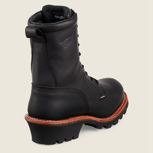 Red Wing Safety Boots Mens Black - Loggermax - 9-inch Insulated Waterproof Toe - 3815742-KQ